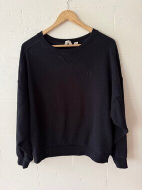 Roxy | Classic Streetwear Monochrome Skater Black Crewneck Sweater | Medium